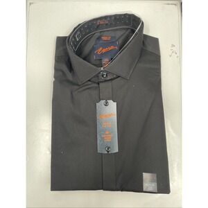 Egara Dress Shirt Men's 16.5 32/33 Charcoal Skinny Fit Long Sleeve Oxford NWT